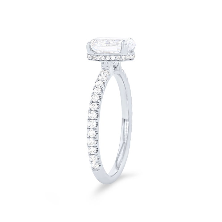 Michael M. Crown Hidden Halo Open Engagement Setting In White Gold 18K