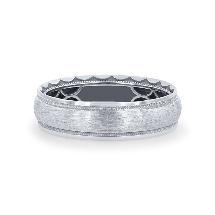 Tacori Matte Milgrain Edge Wedding Band In White Gold 18K