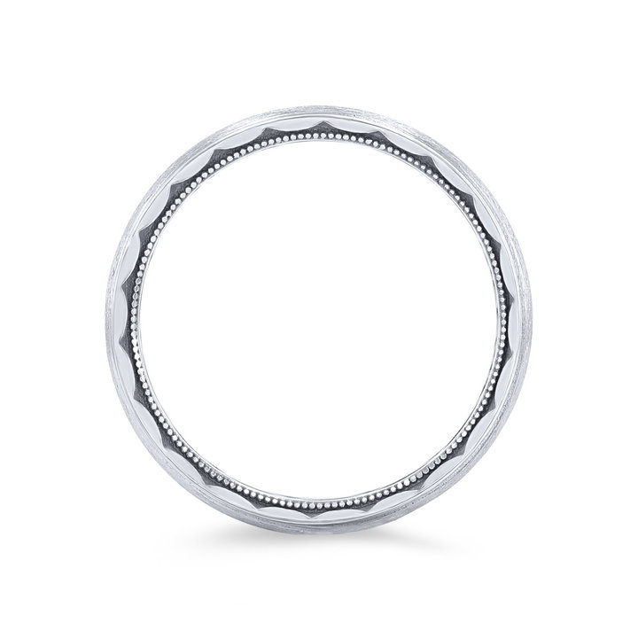 Tacori Matte Milgrain Edge Wedding Band In White Gold 18K