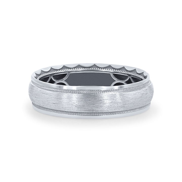 White Gold 14K Tacori Matte Milgrain Edge Wedding Band