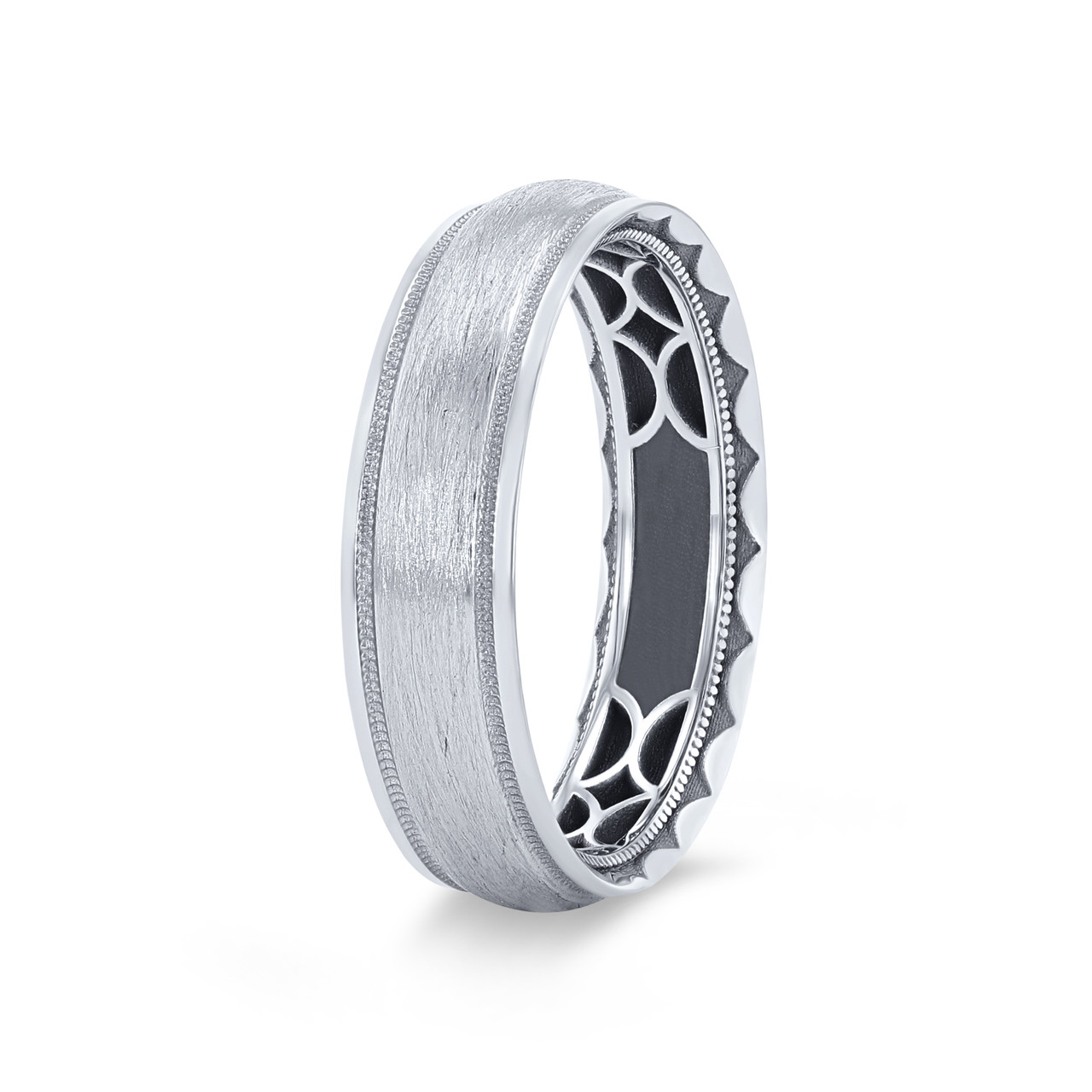 Tacori Matte Milgrain Edge Wedding Band