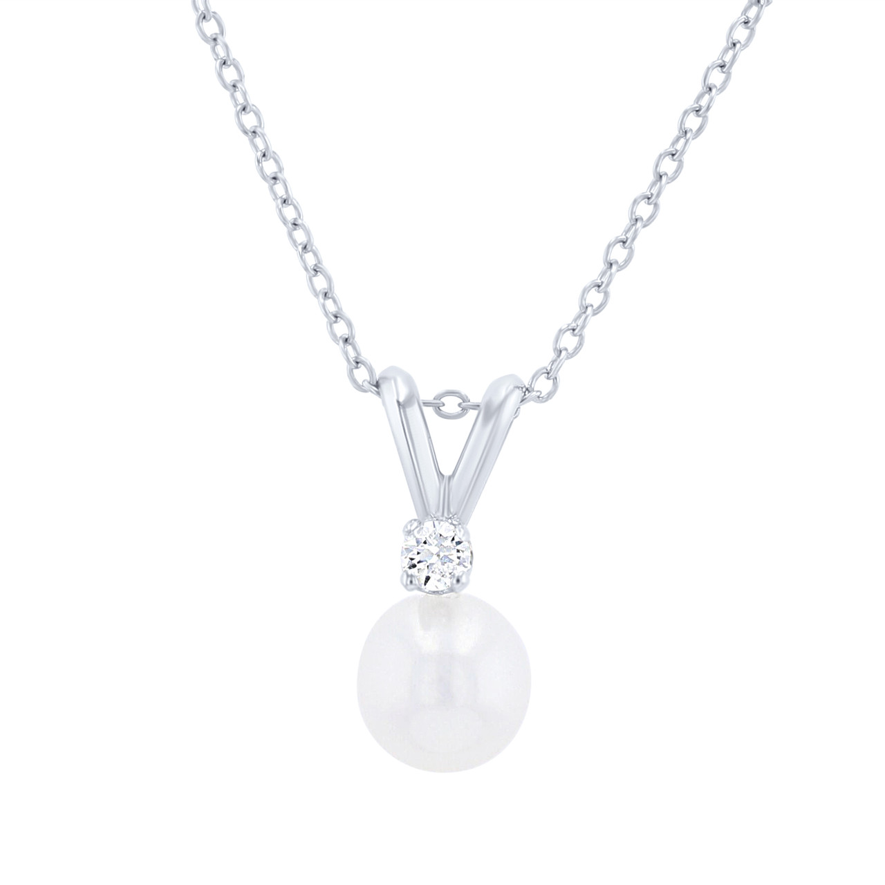 Akoya Pearl and Diamond Pendant