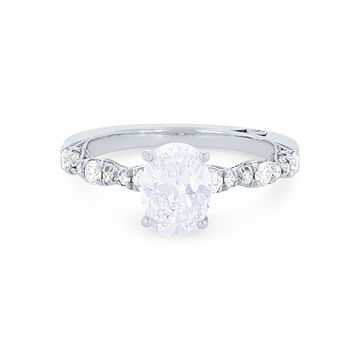 Tacori Petite Crescent Oval Sculpted Engagement Setting In Platinum