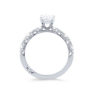 Tacori Petite Crescent Oval Sculpted Engagement Setting In Platinum