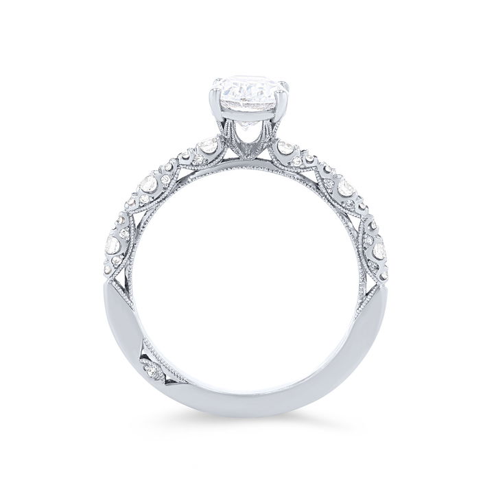 Tacori Petite Crescent Oval Sculpted Engagement Setting In Platinum