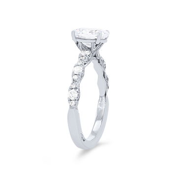 Tacori Petite Crescent Oval Sculpted Engagement Setting In Platinum