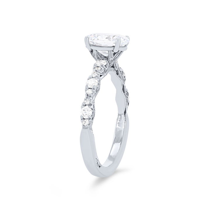 Tacori Petite Crescent Oval Sculpted Engagement Setting In Platinum