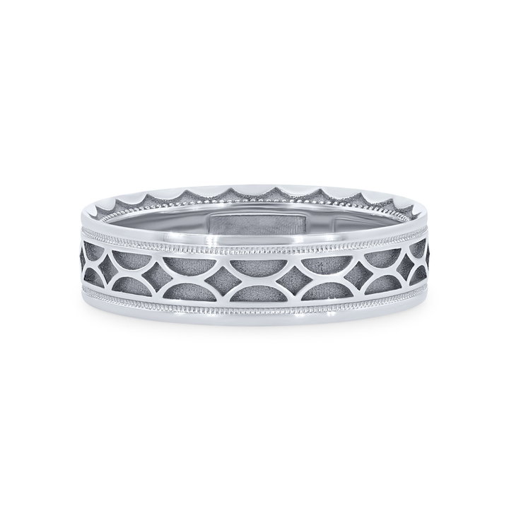 Tacori Geometric Wedding Band In White Gold 18K
