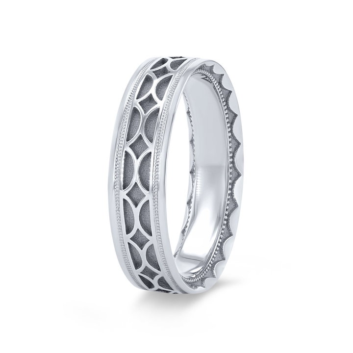 Tacori Geometric Wedding Band In White Gold 18K