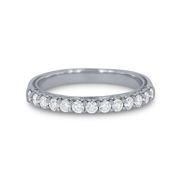 Verragio Renaissance Shared Prong Wedding Band In White Gold 14K