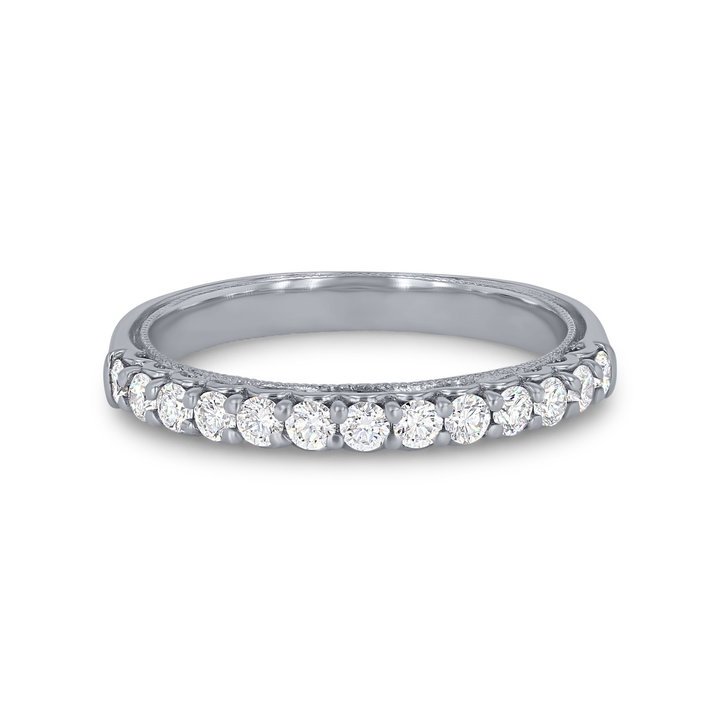 Verragio Renaissance Shared Prong Wedding Band In White Gold 14K