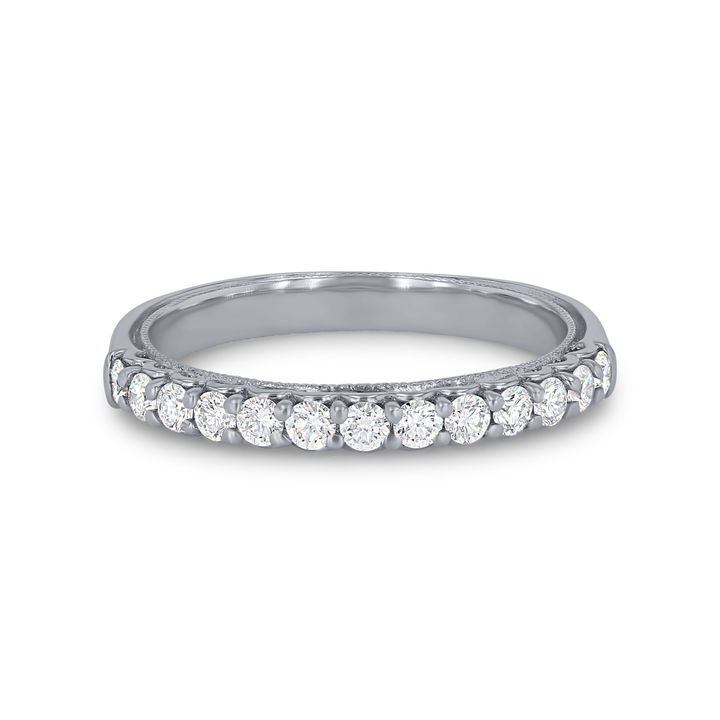 White Gold 14K Verragio Renaissance Shared Prong Wedding Band