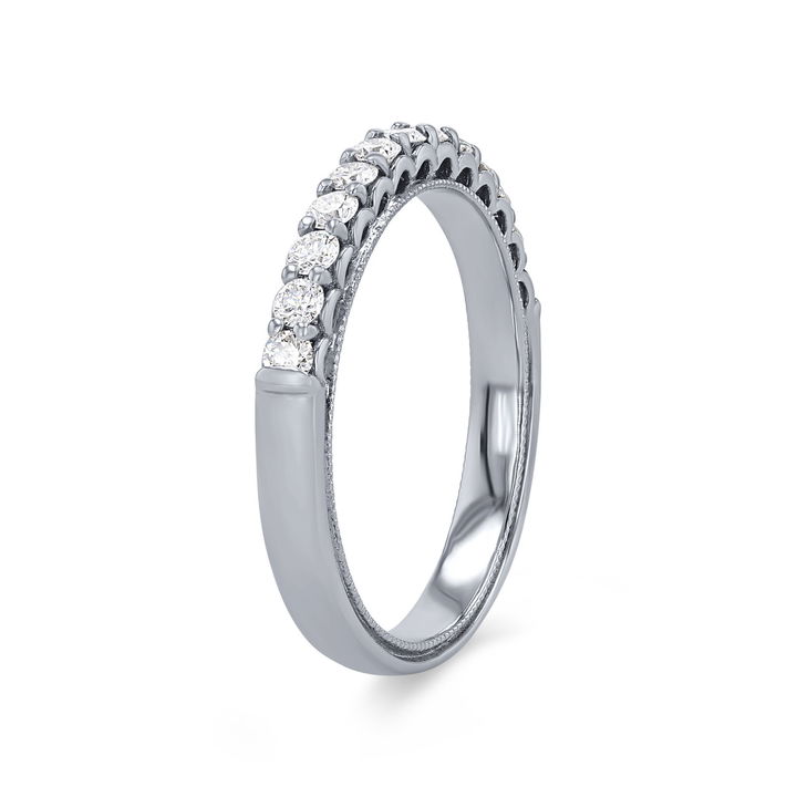White Gold 14K Verragio Renaissance Shared Prong Wedding Band