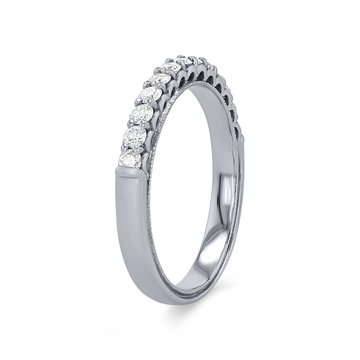Verragio Renaissance Shared Prong Wedding Band In White Gold 14K