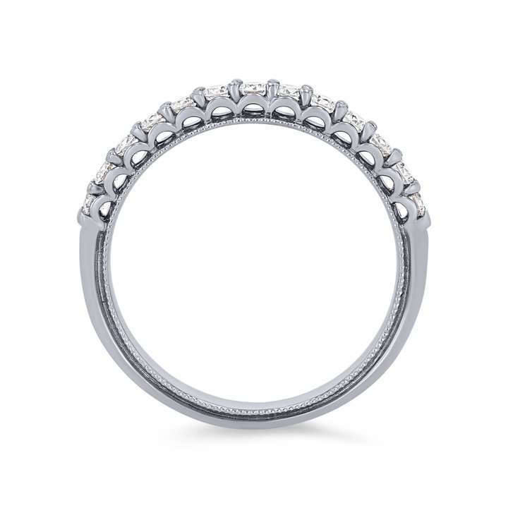 Verragio Renaissance Shared Prong Wedding Band In White Gold 14K