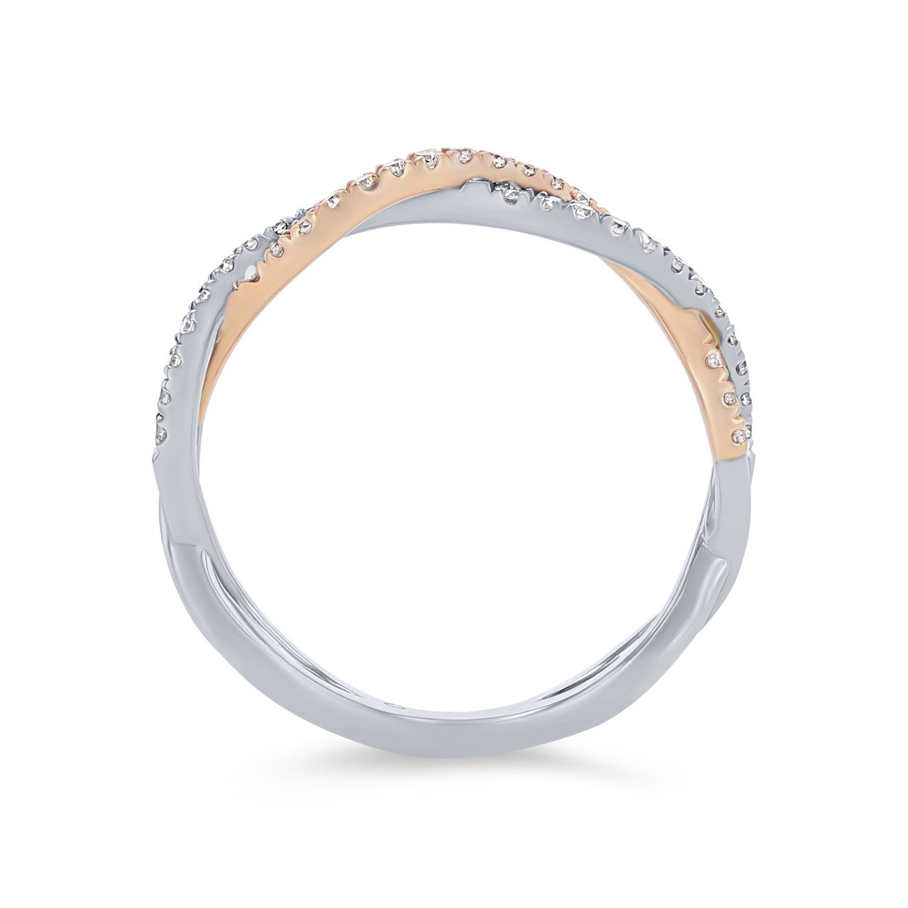 Two Tone Twist Full Diamond Wedding Band 2