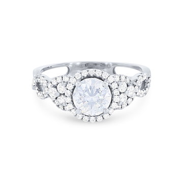 Simon G. Diamond Cluster Halo Twist Engagement Setting In White Gold 18K