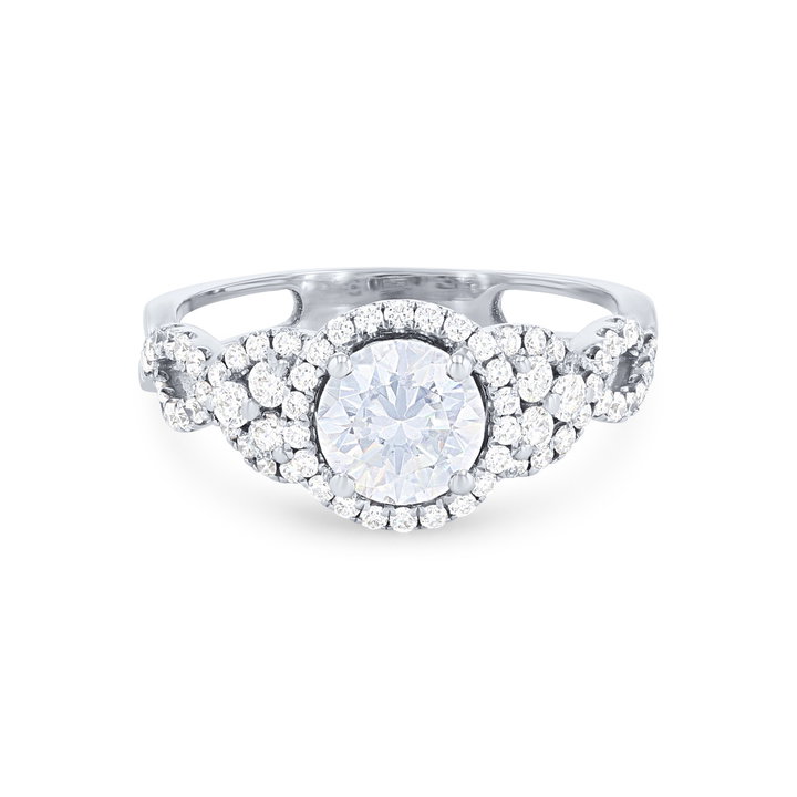 Simon G. Diamond Cluster Halo Twist Engagement Setting In White Gold 18K