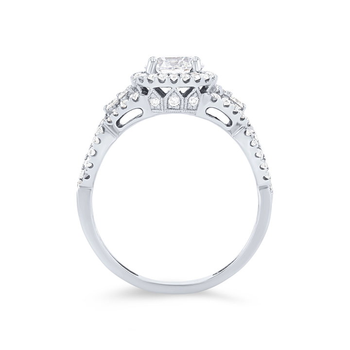 Simon G. Diamond Cluster Halo Twist Engagement Setting In White Gold 18K