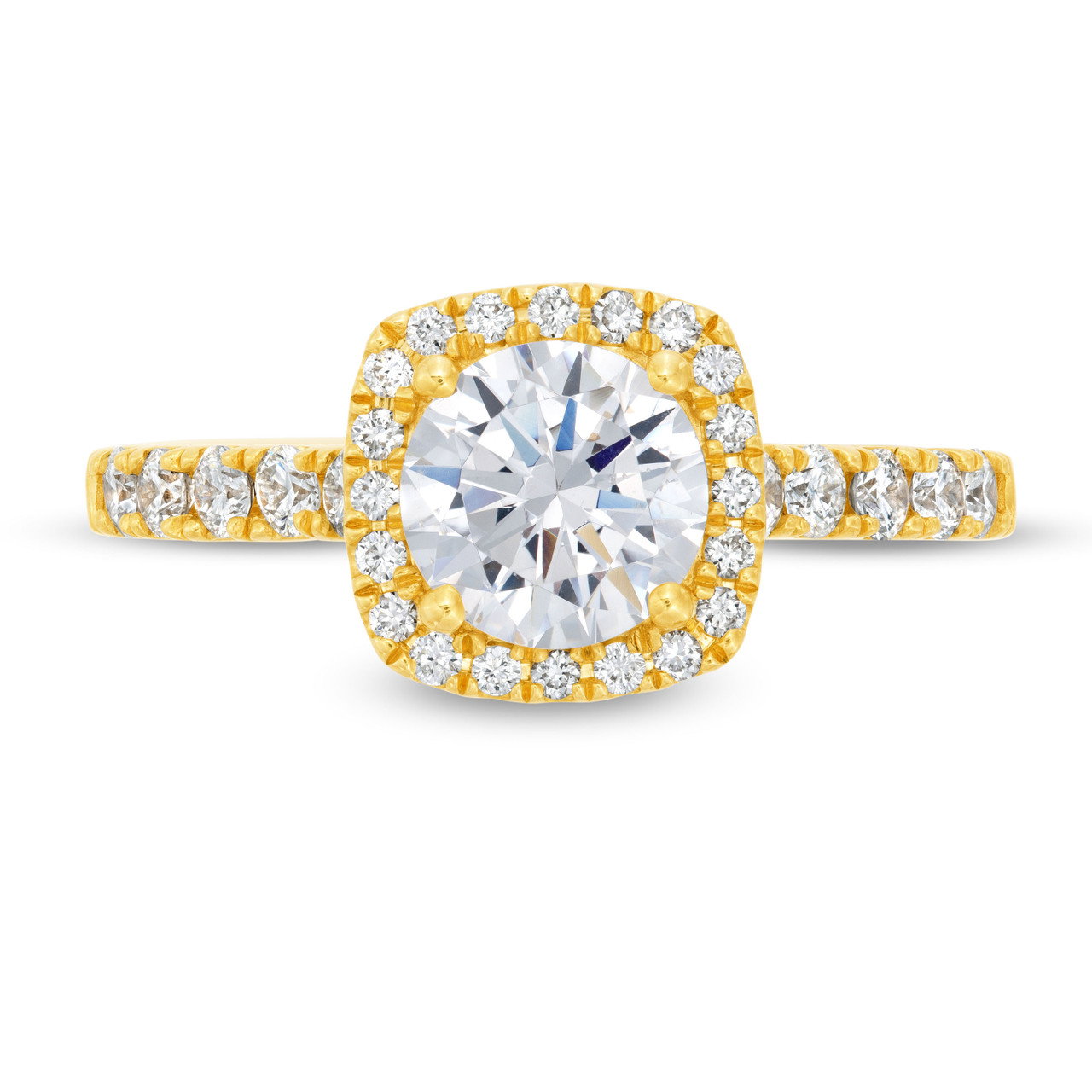 Cushion Halo Diamond Cathedral Engagement Setting by Adorette