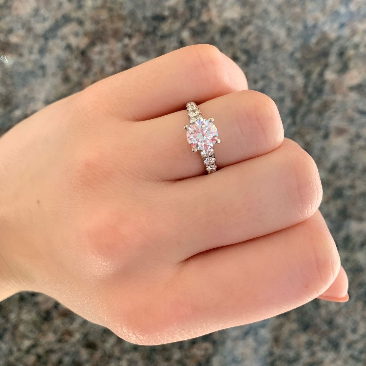 Cathedral Graduated Diamond Engagement Setting