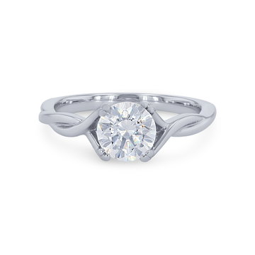 Artcarved Solitaire Twist Engagement Setting In White Gold 14K