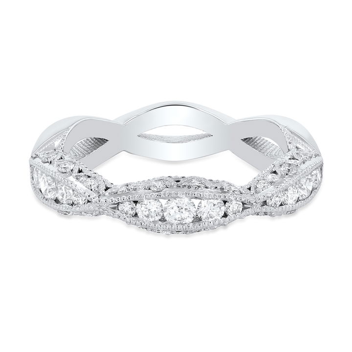 White Gold 18K Tacori Classic Crescent Three Sided Wedding Band