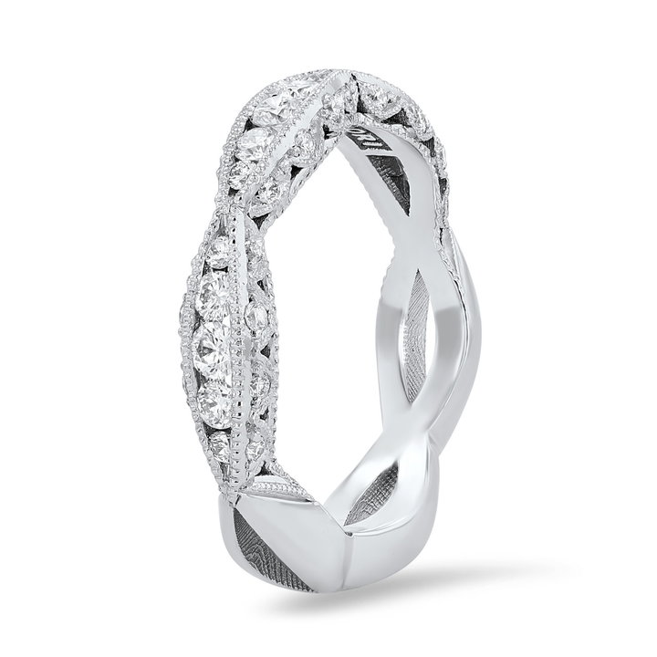 Tacori Classic Crescent Three Sided Wedding Band In Platinum