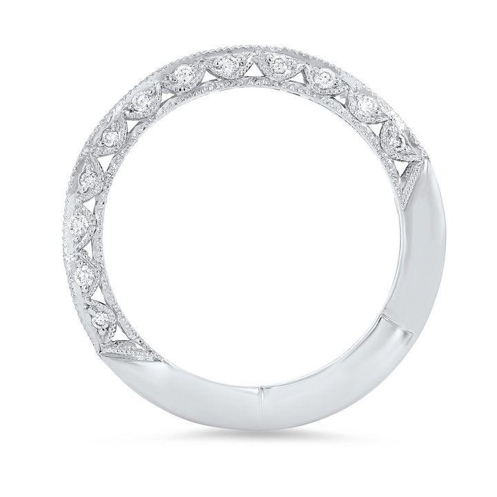 Tacori Classic Crescent Three Sided Wedding Band In Platinum