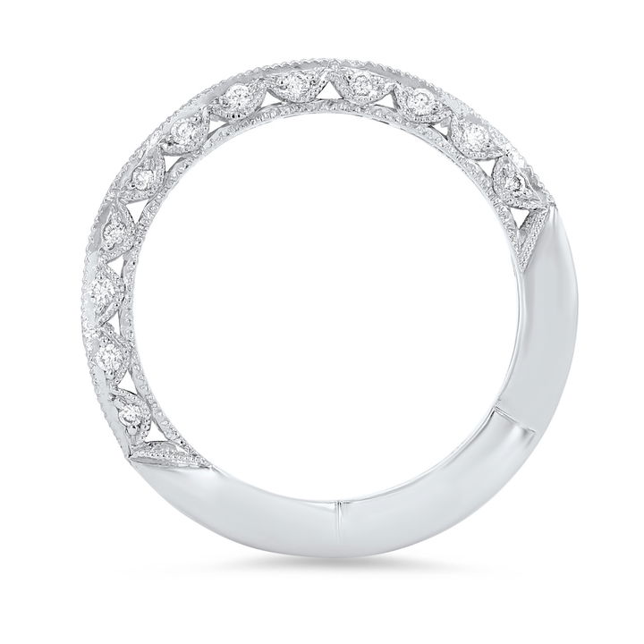 White Gold 18K Tacori Classic Crescent Three Sided Wedding Band