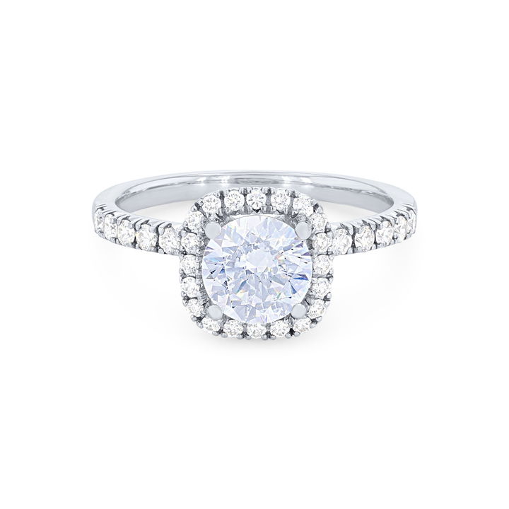 White Gold 18K Simon G. Cushion Halo Engagement Setting