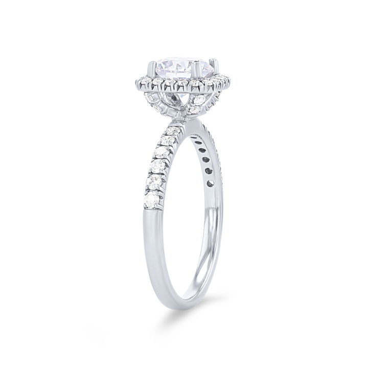 White Gold 18K Simon G. Cushion Halo Engagement Setting