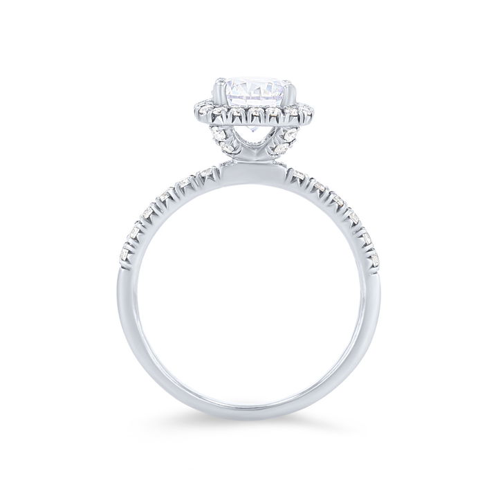 White Gold 18K Simon G. Cushion Halo Engagement Setting