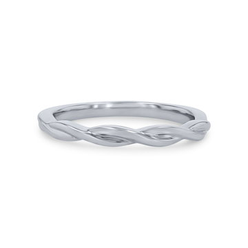 Artcarved Twist Wedding Band In White Gold 14K