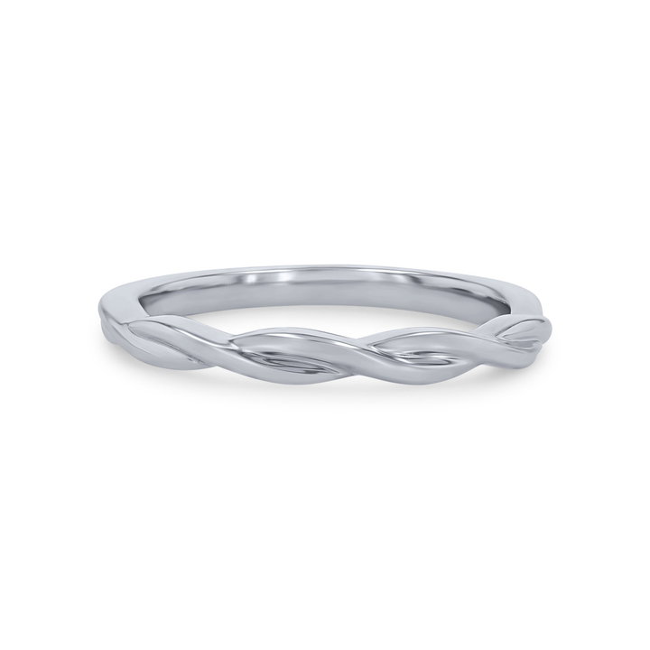 Artcarved Twist Wedding Band In White Gold 14K
