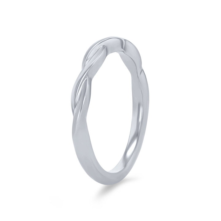 Artcarved Twist Wedding Band In White Gold 14K