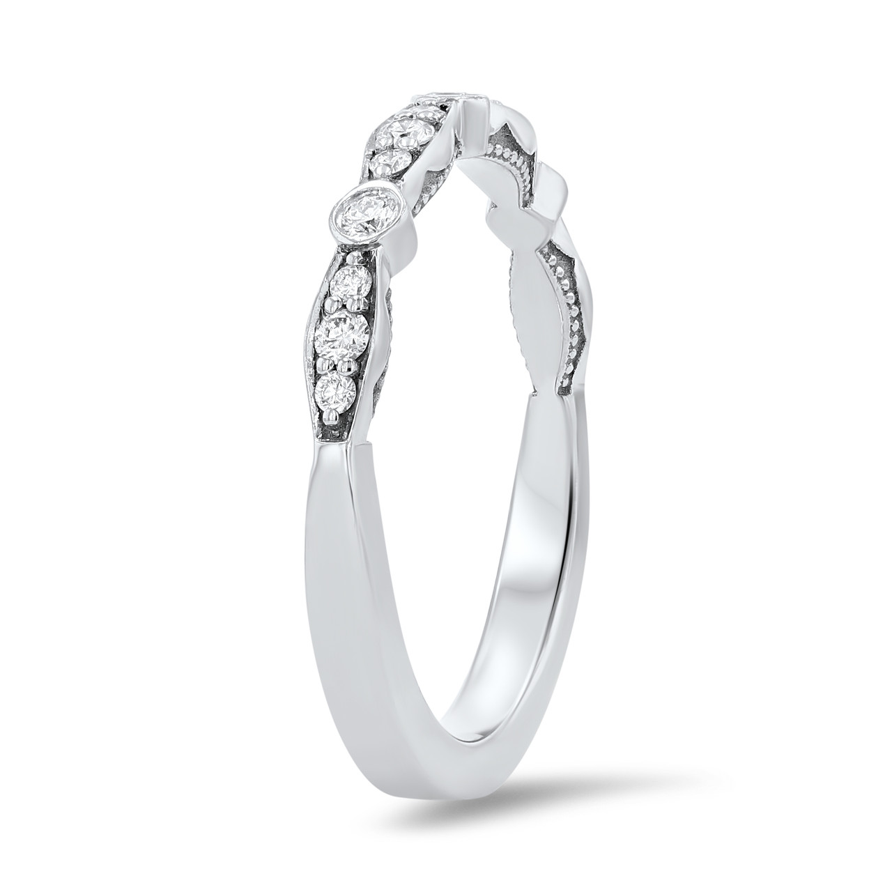Tacori Sculpted Crescent Halfway Wedding Band 1
