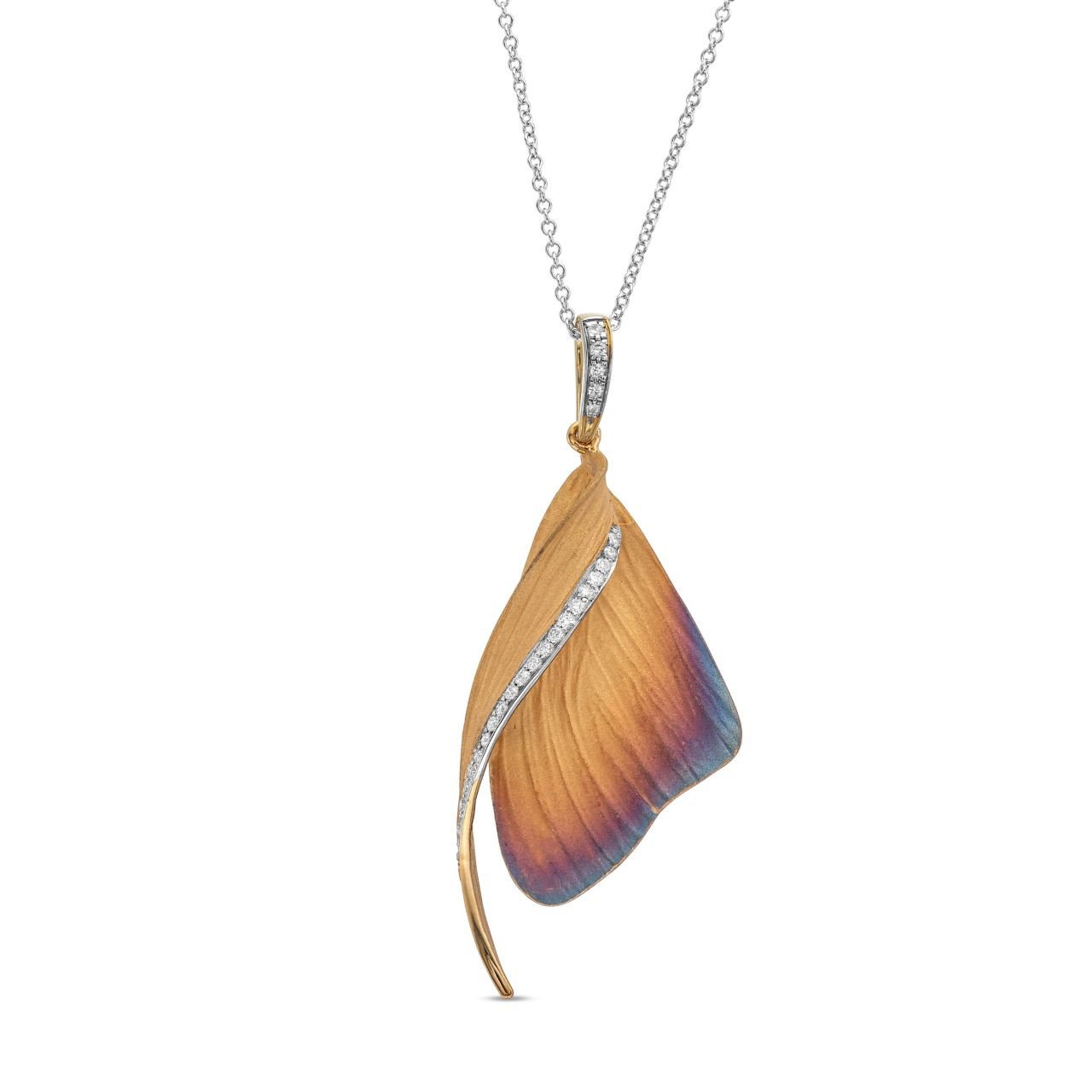 Simon G. Ginko Leaf Diamond Pendant 0