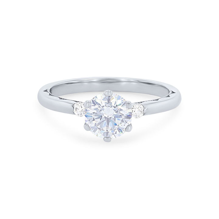 Tacori Sculpted Crescent Side Stone Engagement Setting In Platinum