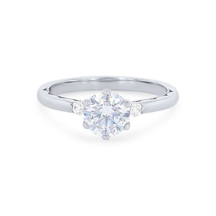 Tacori Sculpted Crescent Side Stone Engagement Setting In Platinum