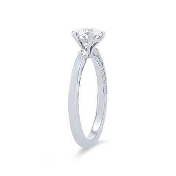 Tacori Sculpted Crescent Side Stone Engagement Setting In Platinum
