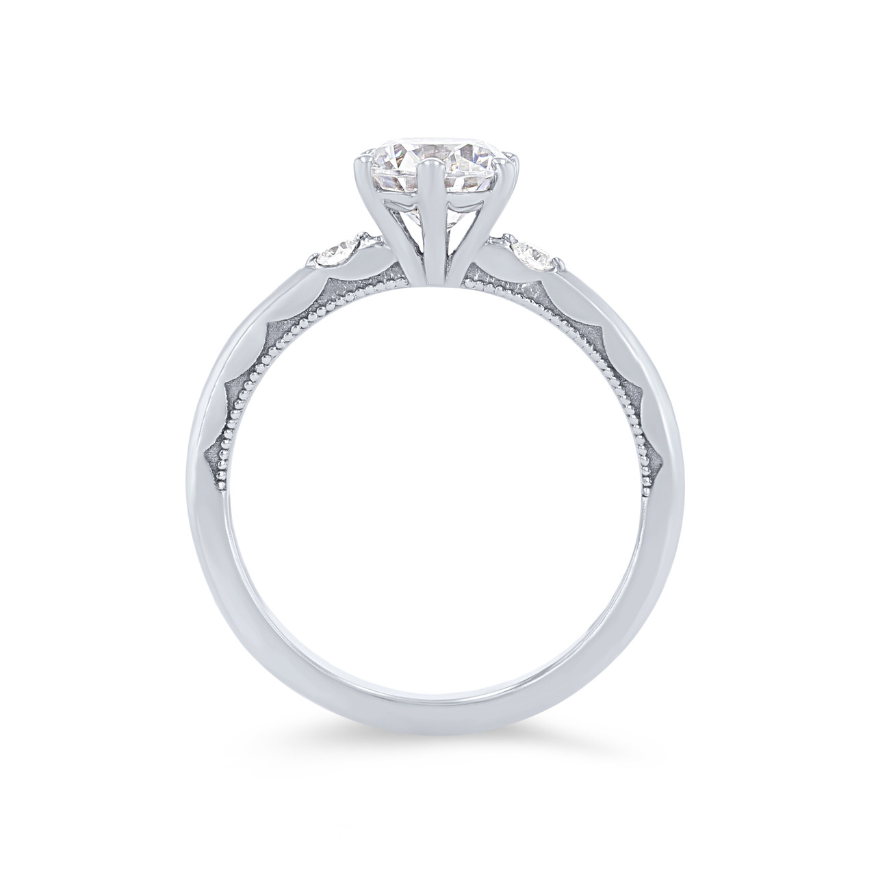 Tacori Sculpted Crescent Side Stone Engagement Setting