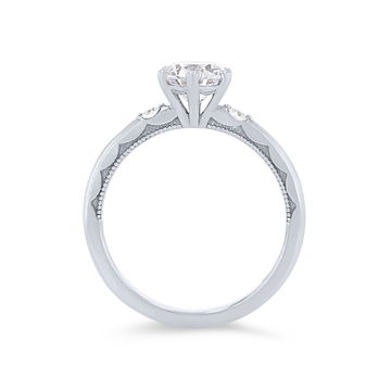Tacori Sculpted Crescent Side Stone Engagement Setting In Platinum