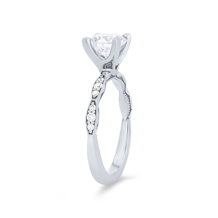 Tacori Sculpted Crescent Engagement Setting In Platinum