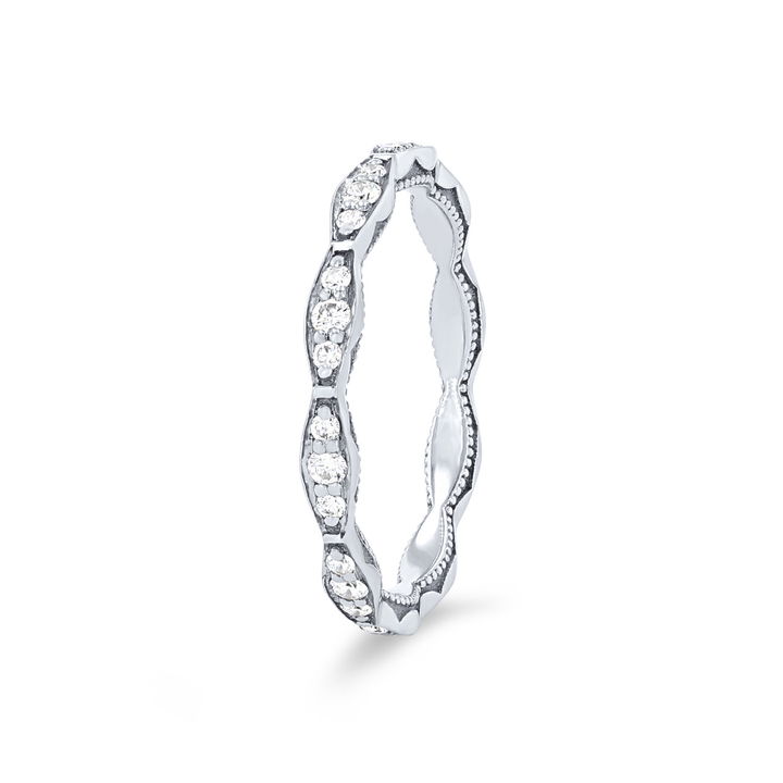 White Gold 18K Tacori Sculpted Crescent Eternity Band