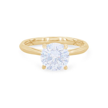 A. Jaffe Hidden Halo Tapered Engagement Setting In Yellow Gold 14K