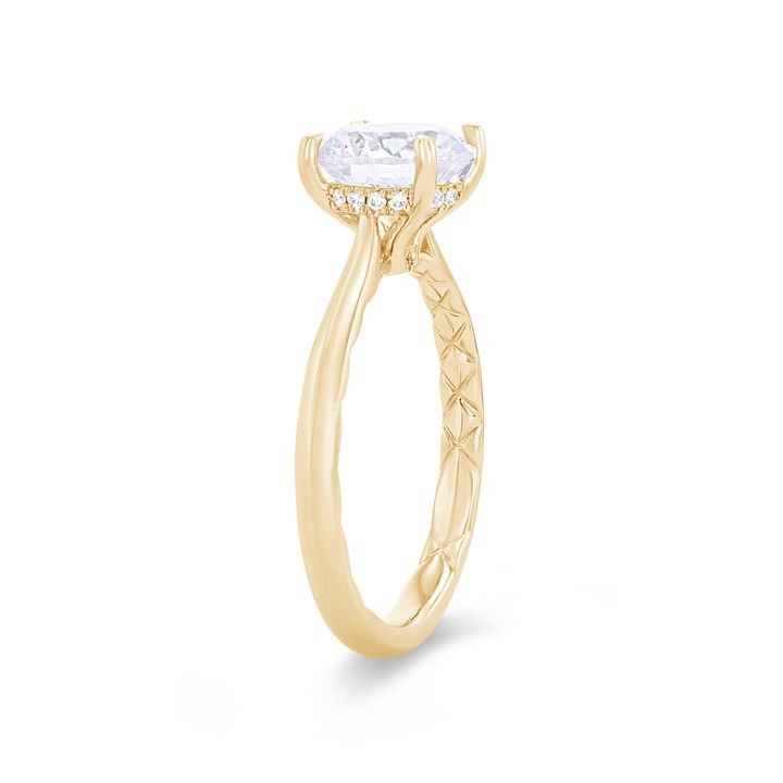 A. Jaffe Hidden Halo Tapered Engagement Setting In Yellow Gold 14K