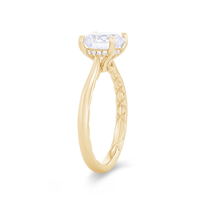 A. Jaffe Hidden Halo Tapered Engagement Setting In Yellow Gold 14K