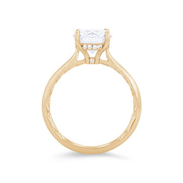 A. Jaffe Hidden Halo Tapered Engagement Setting In Yellow Gold 14K
