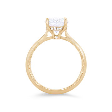 A. Jaffe Hidden Halo Tapered Engagement Setting In Yellow Gold 14K